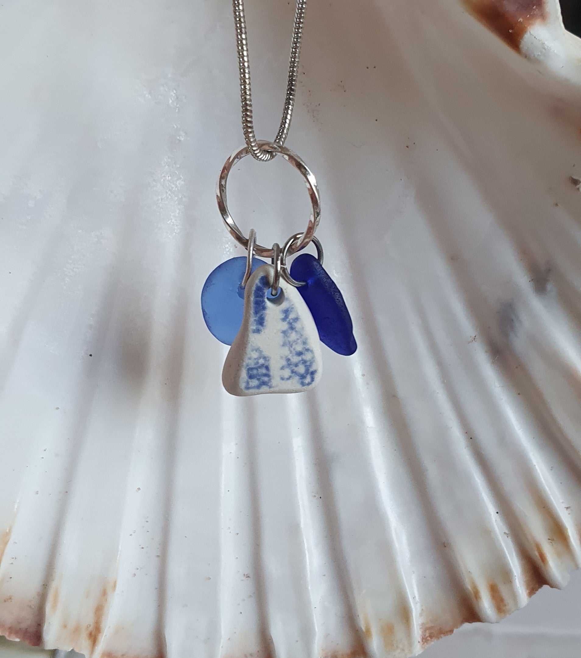 Sea Pottery and Glass Trio